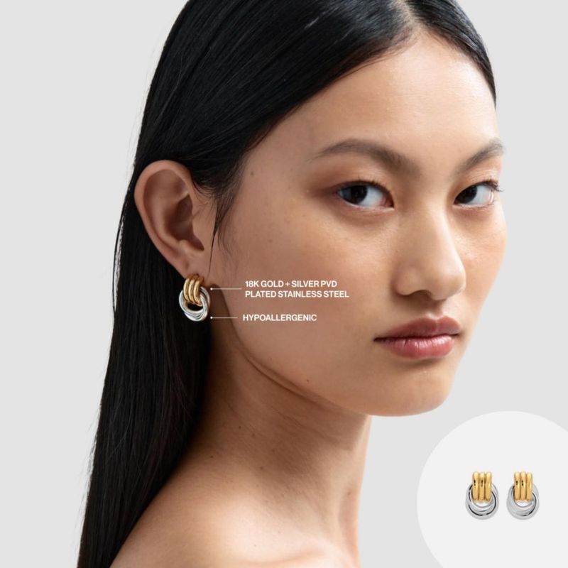 Pendientes Heaven Mayhem de Oro de 18K y Baño de Plata