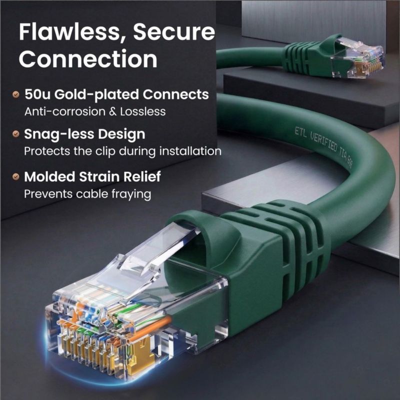Cable Ethernet GEARit Cat6 verde de 3 m paquete de 10