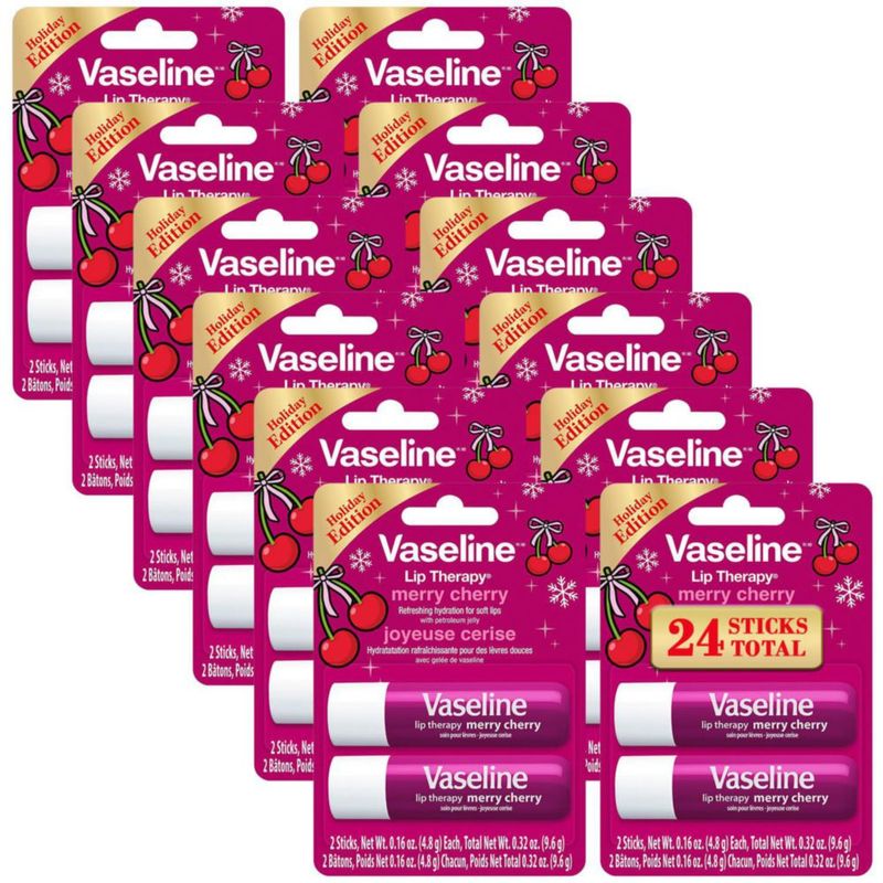 Bálsamo labial Vaseline Merry Cherry 24 barras 0.32 oz