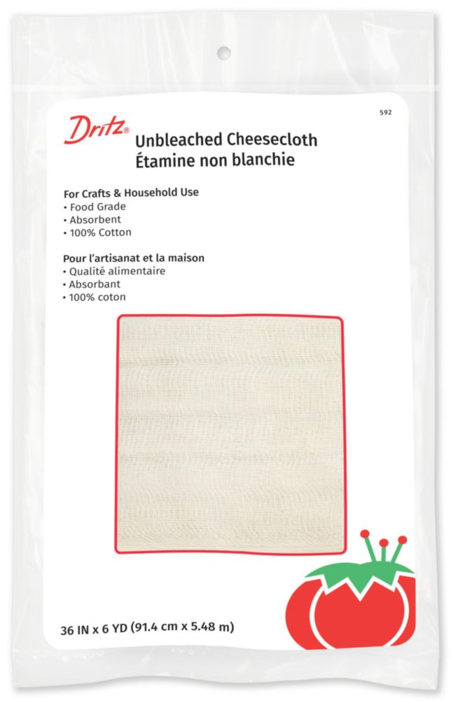 Paño de queso Dritz 91 cm x 55 m de algodón grado alimenticio