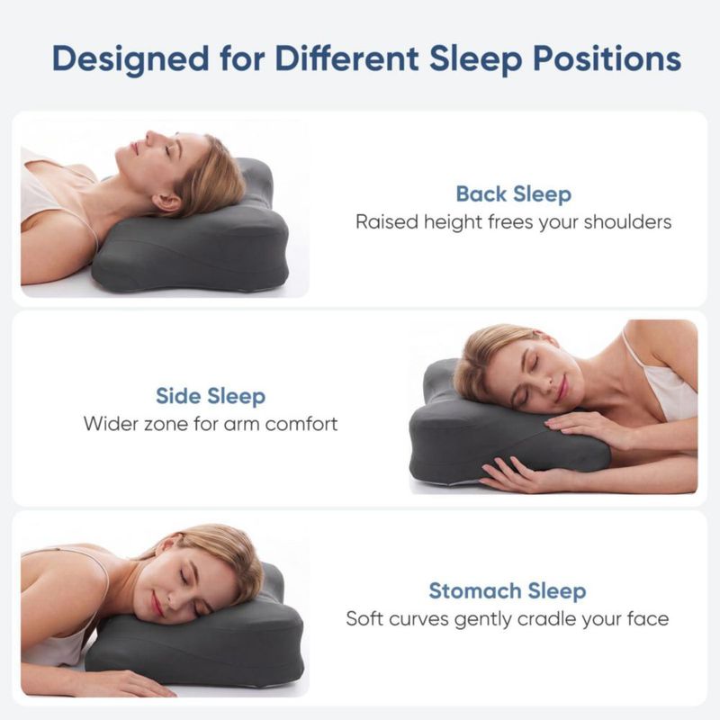 Almohada cervical KMFurnila Queen de espuma viscoelástica contorneada