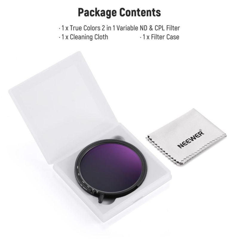 Filtro de lente NEEWER 52 mm ND3‑64 y CPL 2 en 1