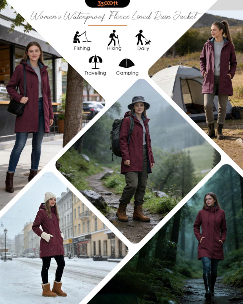 Chaqueta 33000ft impermeable con forro polar y capucha