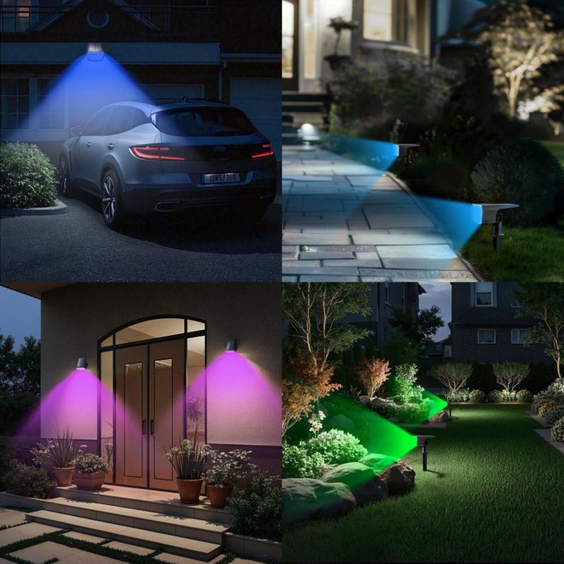 Luces Solares TECKNET RGB Pack de 4 para Exterior y Paisajismo