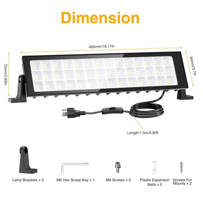 Luz de Taller LED Onforu 100W 14000lm 6500K Impermeable