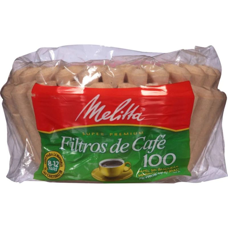Cesta de filtros de café Melitta color marrón natural sin blanquear 100 unidades