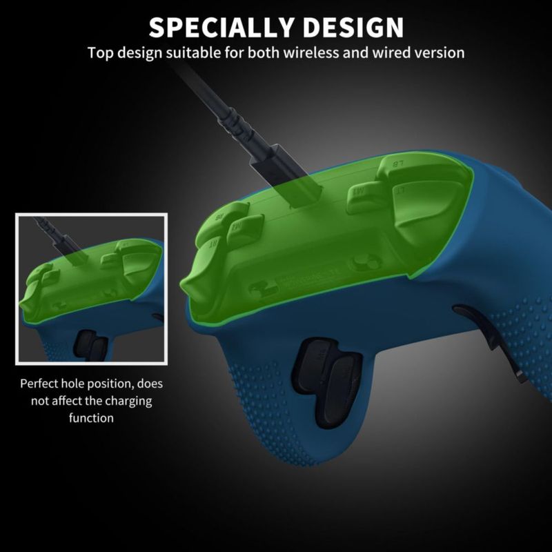 Capa de silicona para controlador Wacanc Razer Wolverine V3 Pro Azul