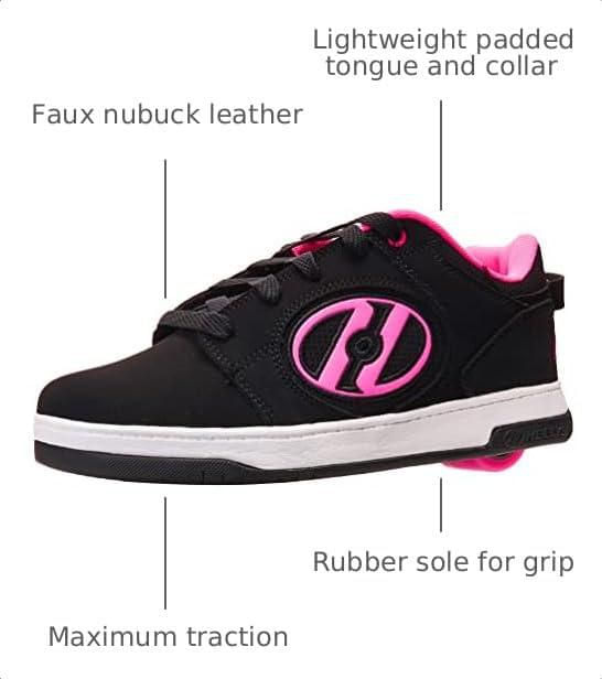 Zapatilla de skate HEELYS Voyager negra/rosa talla 13 para niños