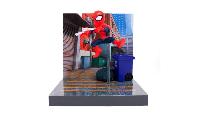 Figura con escenario Spiderman Superama Marvel | Elektra tienda en línea  México