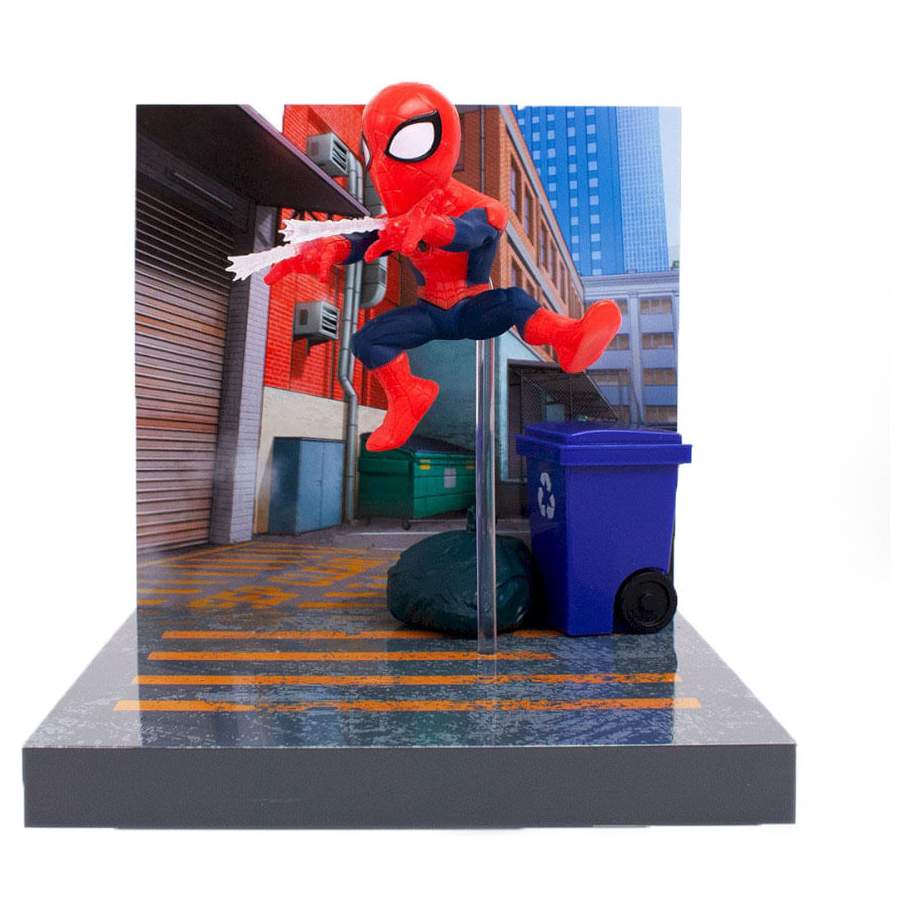 Figura con escenario Spiderman Superama Marvel