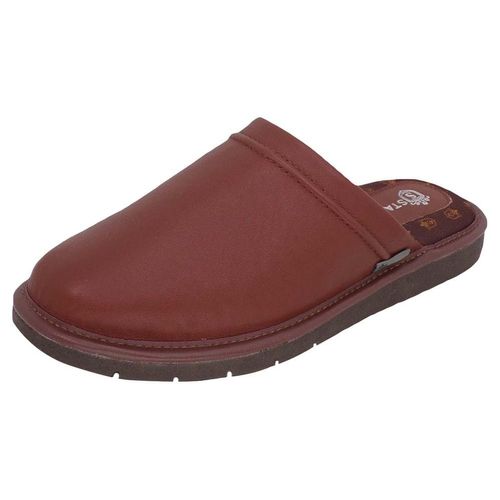 Pantuflas para hombre de piel  STAHL modelo 1806 color Café