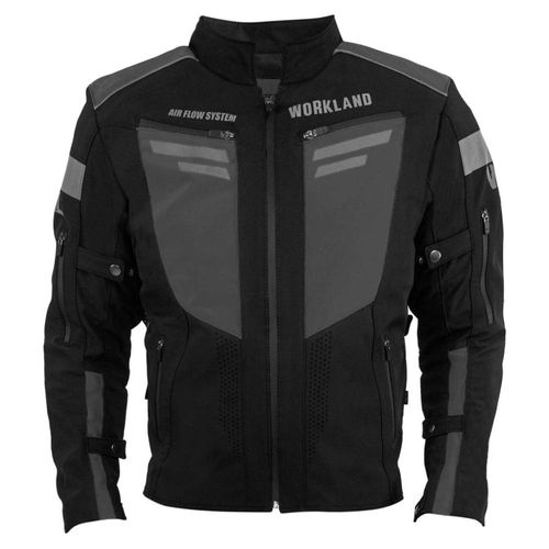 Chamarra Moto Hombre Impermeable Biker Protecciones Wkl N G Negro