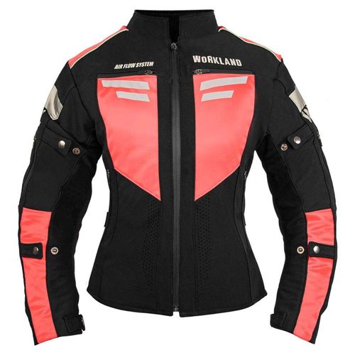 Chamarra moto mujer impermeable protecciones biker WKL 85 RS Negro