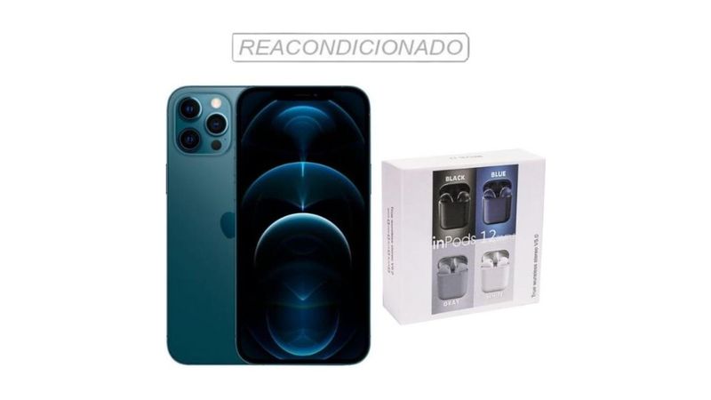 iPhone 12 Pro Max Reacondicionado + Audífonos Genéricos