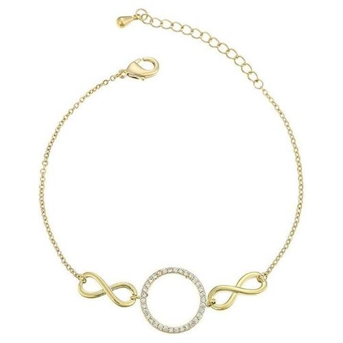 Pulsera Infinito Cristal Dama Amor Oro 14k Laminado