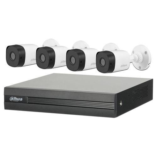 Kit de Vigilancia Dahua DVR de 4 Canales 2MP y 4 Cámaras de 720p.