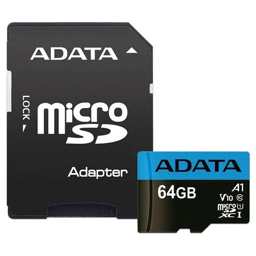 Memoria Adata Premier MicroSD XC I de 64GB, Clase 10, A1, incluye