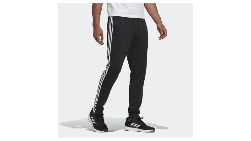 Adidas Pants Essentials 3 Franjas Tapered Cuffed Negro Hombre Training running
