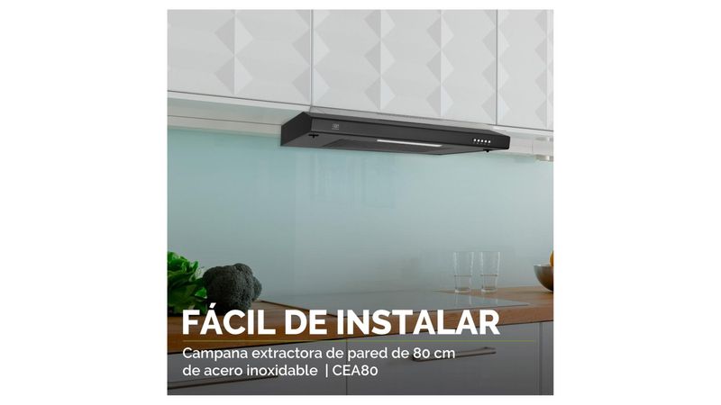 Campana Extractora De Pared 80 CM Avera CEA80 - Plata