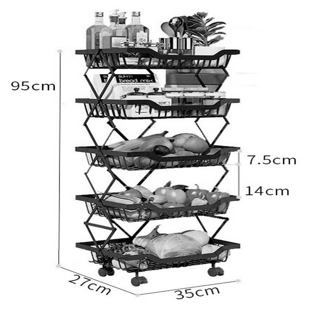 Organizador Plegable Frutero Alacena Cocina Despensa de 5 Niveles Gifu  Bossa Gifu