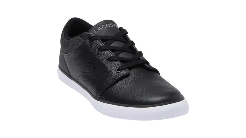 TENIS LACOSTE DE PIEL NEGRO PARA HOMBRE