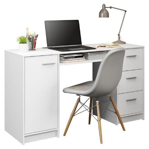 Escritorio para computadora de dos niveles con librero para impresora, para  la oficina o el hogar, escritorio con ruedas, mesa de color negro