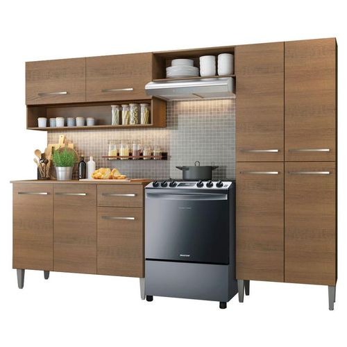 Cocina Integral Madesa Emilly Sin Mesón de Acero 229 Cm Marron