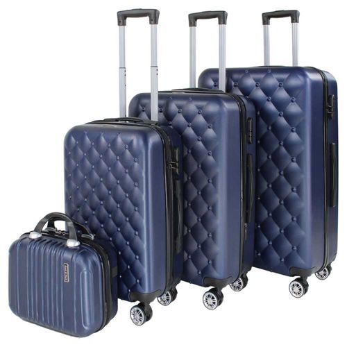 Juego 4 Maletas Resistente Viaje Set Ultra 4 Ruedas 360 Azul