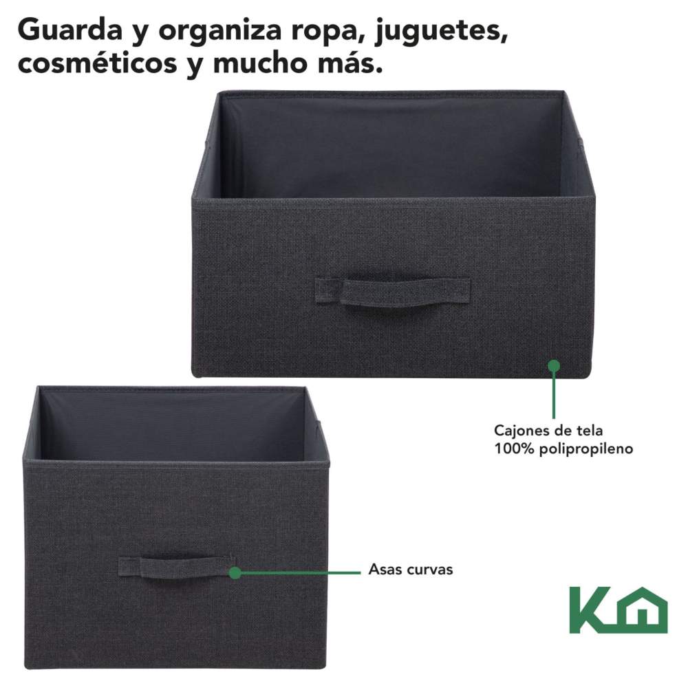 Comoda Cajonera con 5 Cajones de Tela Rack Perchero Closet