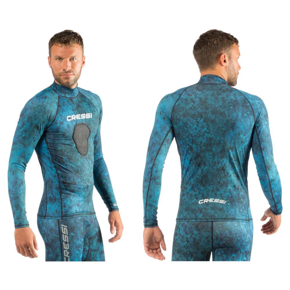 Rash Guard Hunter CRESSI Adulto Pesca Freediving Azul