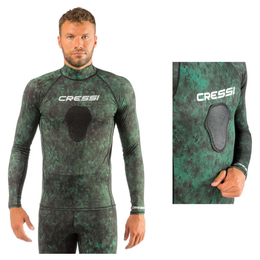Rash Guard Hunter CRESSI Adulto Pesca Freediving Verde