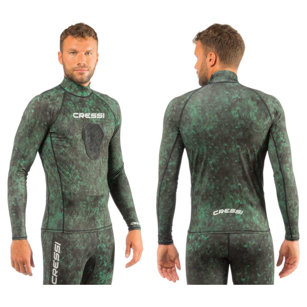 Rash Guard Hunter CRESSI Adulto Pesca Freediving Verde