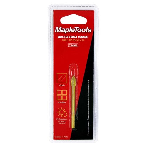 BROCA PARA VIDRIO Y AZULEJO RECUBIERTA DE TITANIO 1/8" MAPLE TOOLS