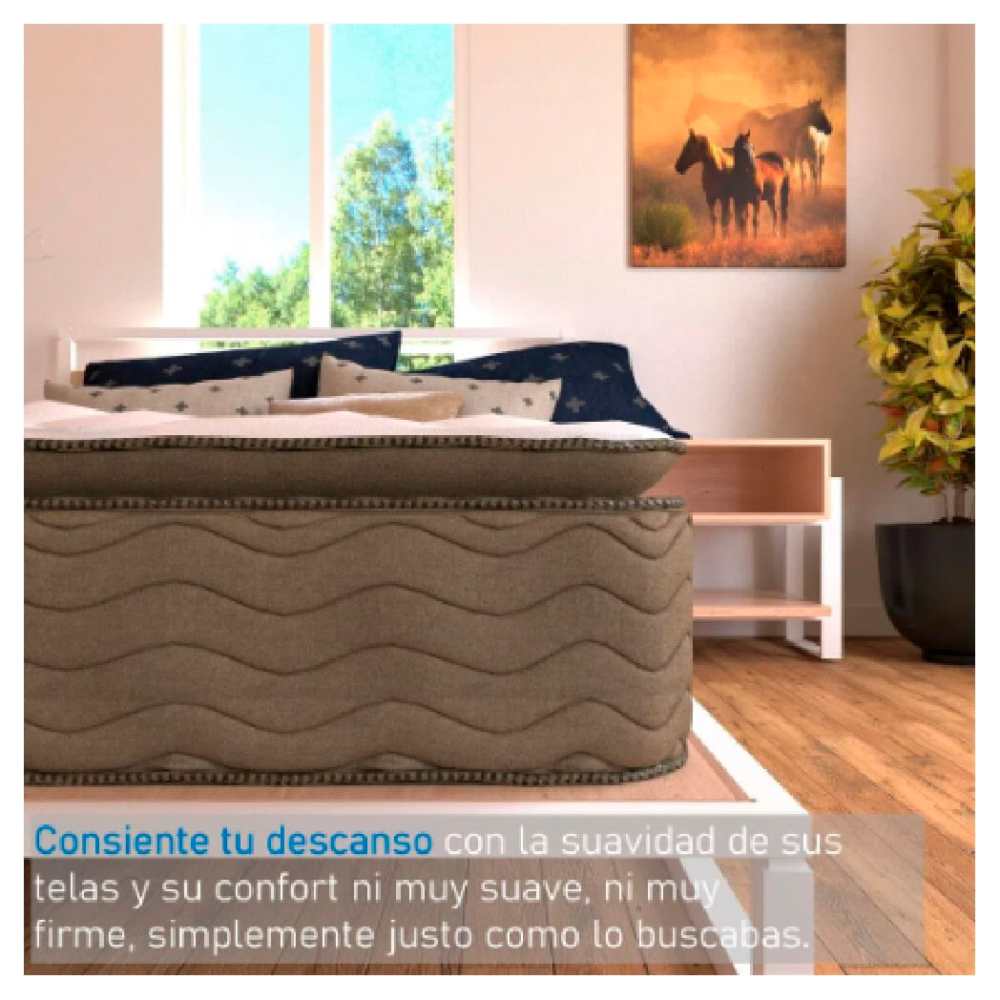 Colchon Restonic King Size Antiestres Ortopedico Leyen Antibacterial