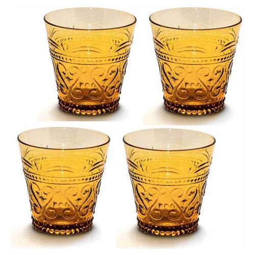 Set 4 vasos de cristal Kyuden Home Glimpse Ambar