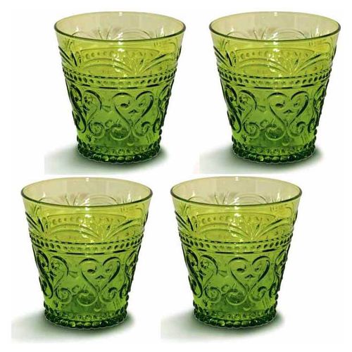 Set 4 vasos de cristal Kyuden Home Glimpse - Verde