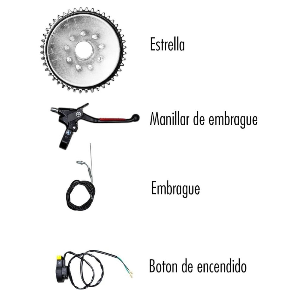 Kit Motor Para Bicicleta 80cc Bicimoto Ciclomotor Motor Gris