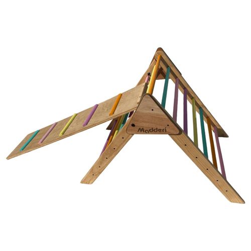 Triángulo Pikler con rampa de topes/Juguetes Montessori/Color Arcoiris