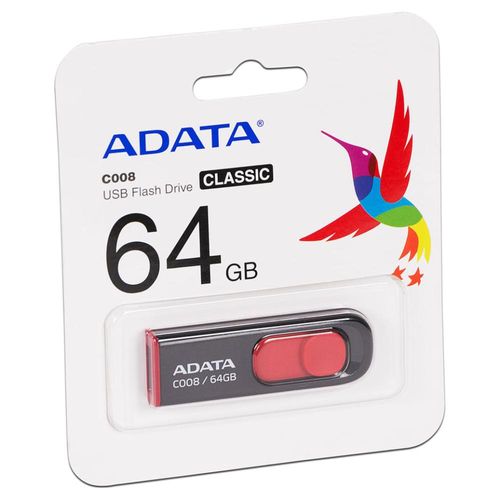 Unidad Flash USB 2.0 ADATA Dash Drive C008 de 64 GB.