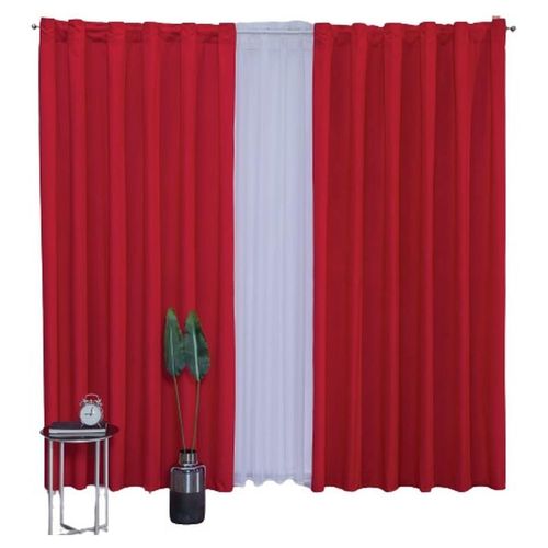 Cortina Decorativa Neo Rojo Estándar Colchas Concord