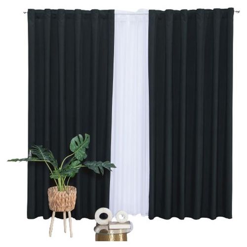 Cortina Decorativa Neo Negro Estándar Colchas Concord