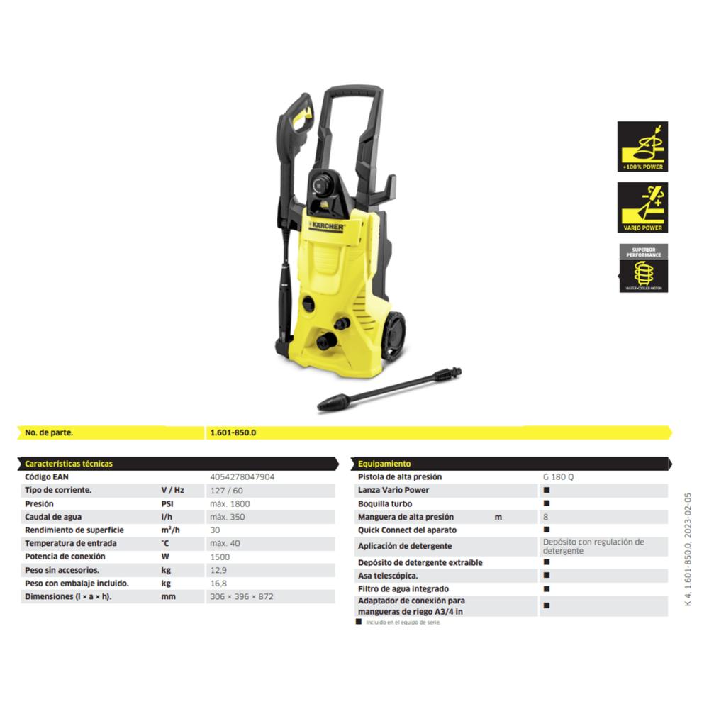 Hidrolavadora K4 MX 1800 psi 5.8 L/min Karcher