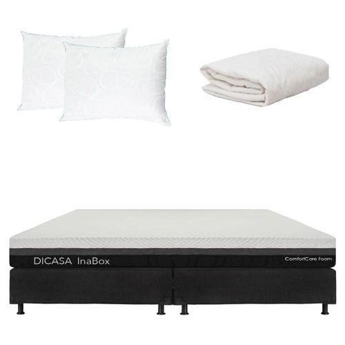 Colchón King Size InaBox + Box + Almohadas Osos + Protector CZD