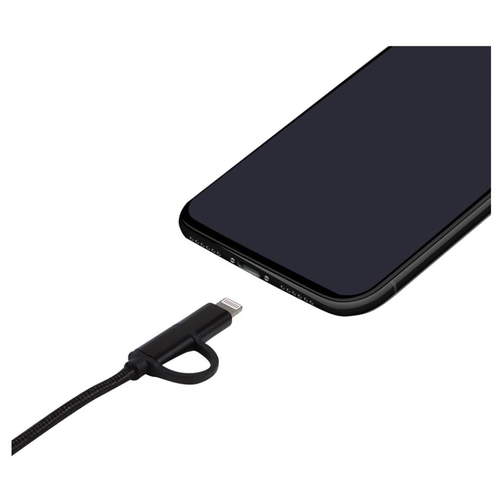 Cable Micro USB con Adpatdor Lightning Sync Ray BC40 Color Negro