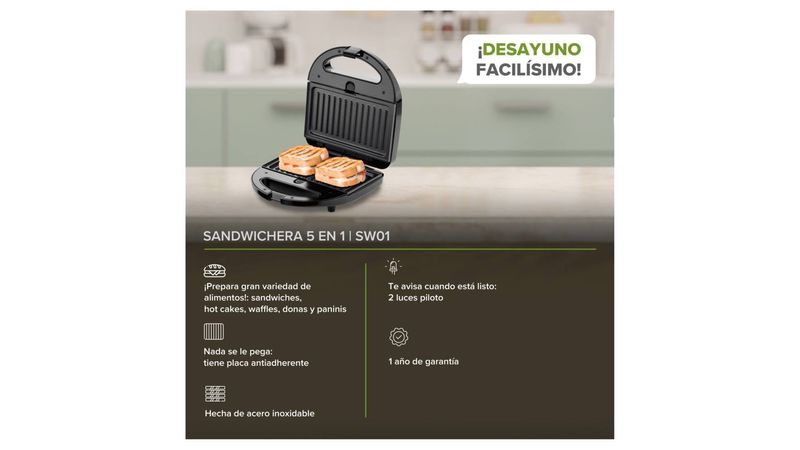 Sandwichera 5 en 1