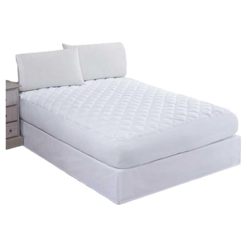 Protector Colchon Capitonado Cama Individual Blanco Concord