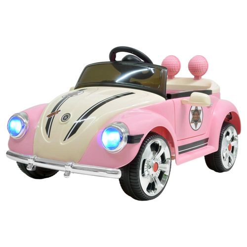 Carro Montable Tipo Vochito Electrico Musica Usb Rosa