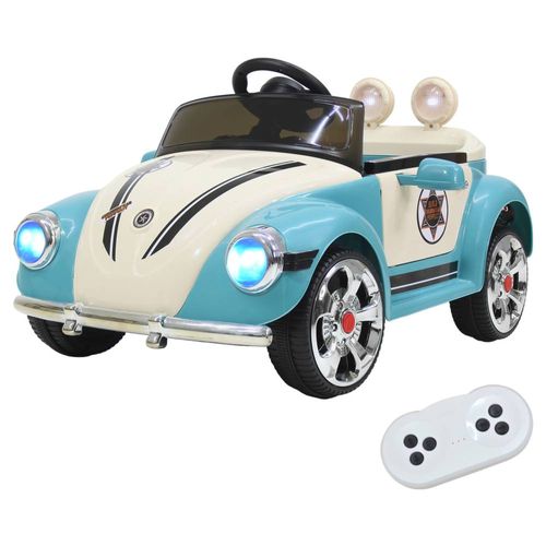 Carro Montable Tipo Vochito Electrico Musica Usb Azul