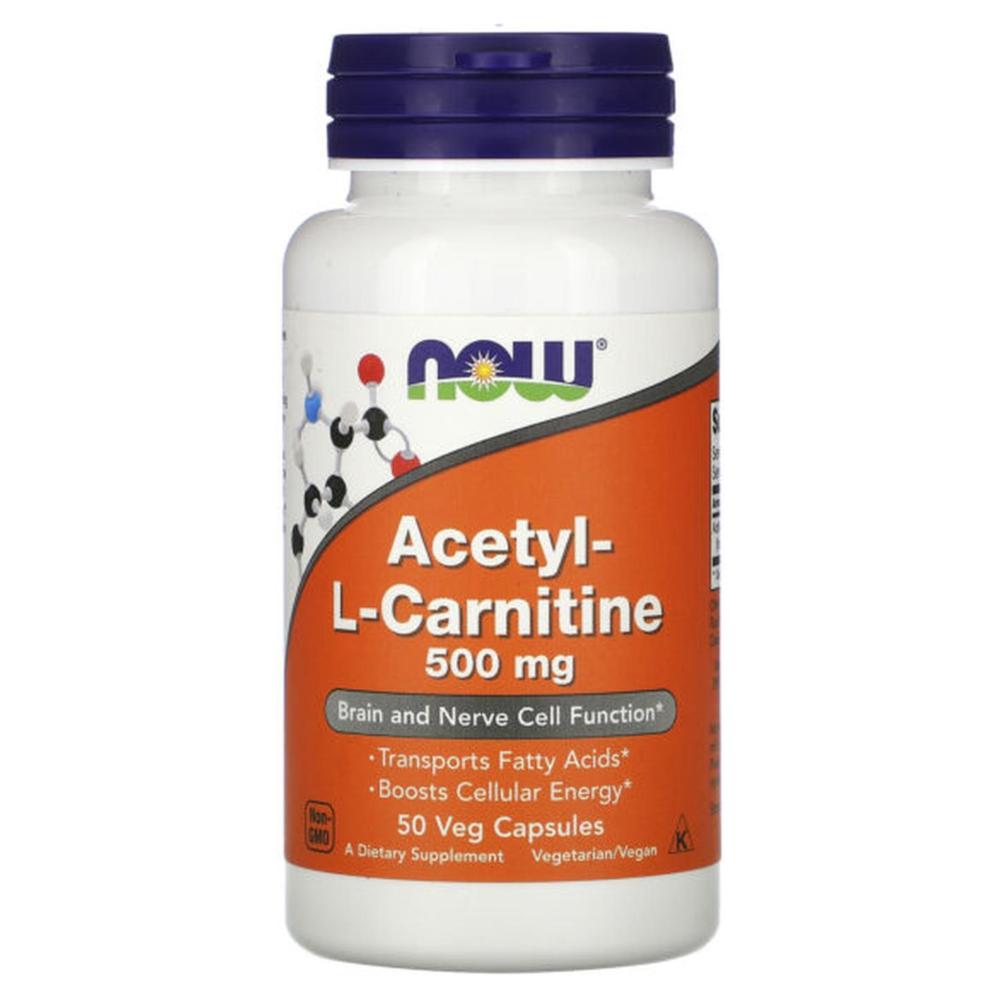 Carnitina Now Acetil LCarnitina 500 mg 50 Cápsulas