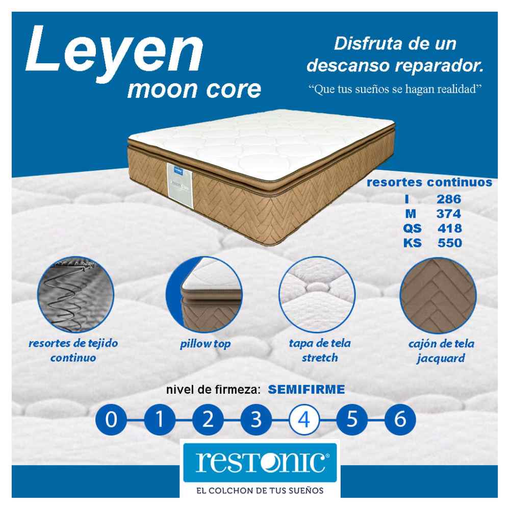 Pack de Colchon Restonic King Size Leyen Antiestres + Blancos Bleden